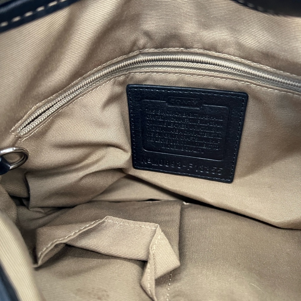 Coach Black Leather Crossbody Bag with Silver Buckle - Picture 8 of 10